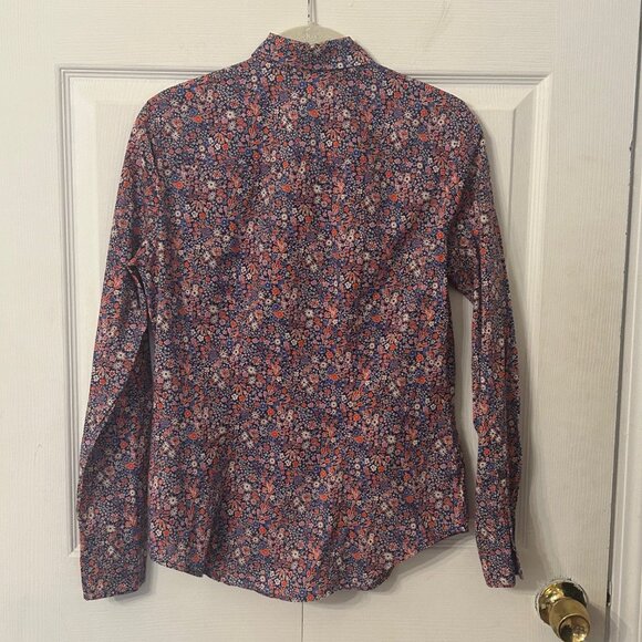 J.Crew Slim Fit Perfect Shirt in Liberty Kayoko Deep Blue Floral, Size 2 - Picture 7 of 7